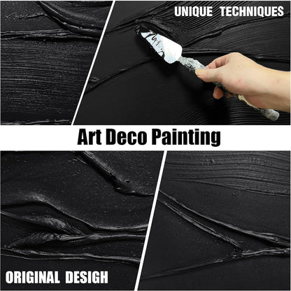 CGXART Large Abstract Wall Pictures For Office Minimalist Wall Decorations For Living Room Black Art Work For Bedroom Walls Large Size 29 x 58 Inch