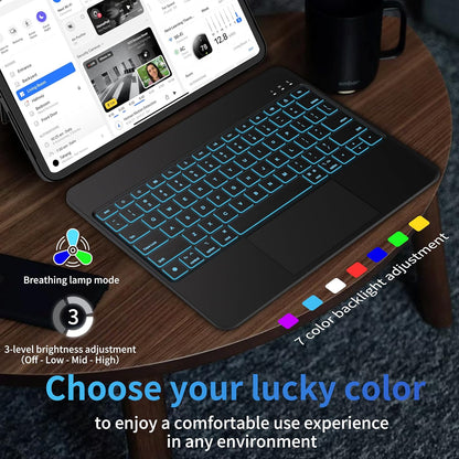 iPad Pro 13 Inch Case 2024 with Keyboard, Magnetic Detachable Keyboard Case for iPad Pro 13 Inch (M4, 2024) with 7 Colors Backlight, Multi-Touch Trackpad, Portrait/Landscape Mode (Black)