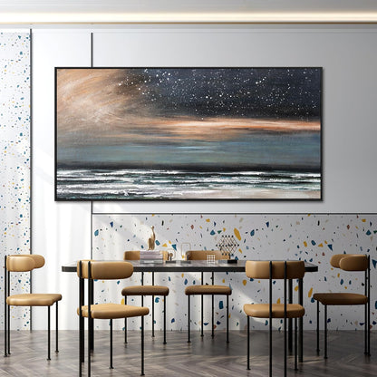 Canvas Wall Art Decor Wall Pictures for Living Room Starry Artwork for Walls Large Framed Wall Art Prints Canvas Art Wall Decor Nature Coastal Wall Art Decorations Bedroom Office Wall Decor 29" X 58"
