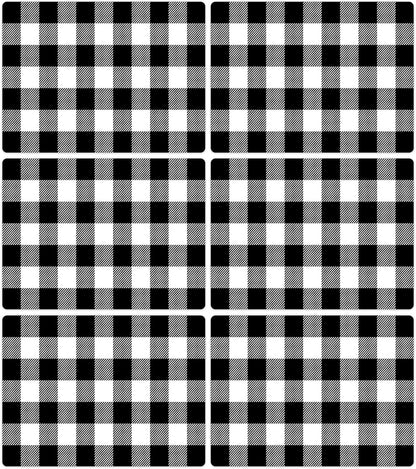 Black and White Plastic Placemats Set of 6 Check Plaid Table Mats Black Buffalo Plaid Place Mats Wipe Clean Washable Table Placemats for Indoor Outdoor Heat Resistant Kitchen Dining Table