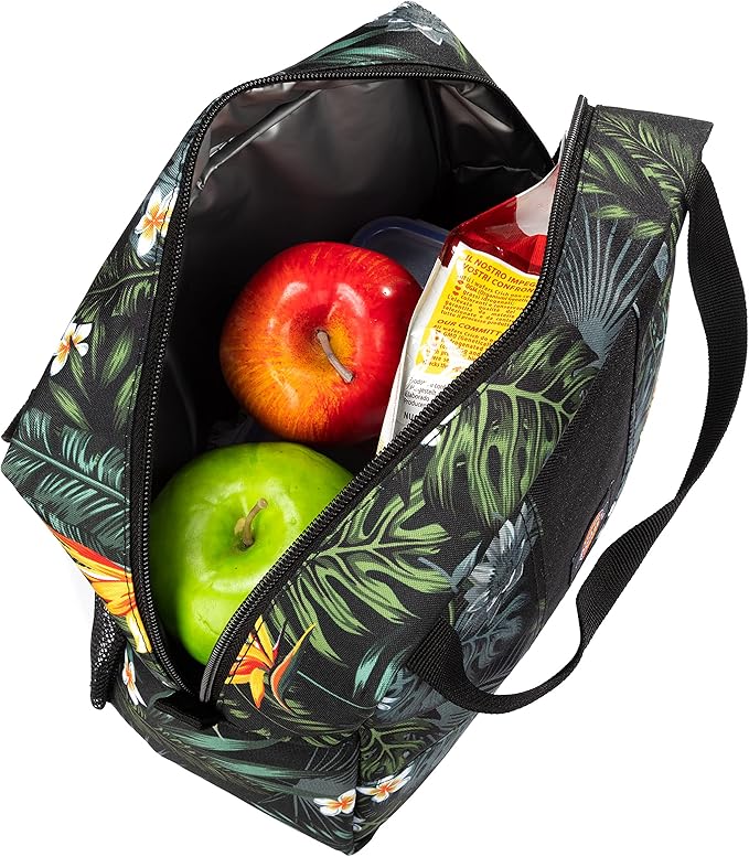 Dickies Insulated Lunch Bag Holder for Work, Thermal Reusable Office Lunch Box for Men, Women (Tropical Flowers)