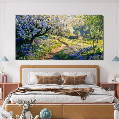 Canvas Wall Art Decor Modern Green Wall Art for Living Room Flower Tree Landscape Wall Art Prints Nature Trail Art Work for Wall Decor Artwork for Walls Kitchen Bedroom Office Decor 20" X 40"