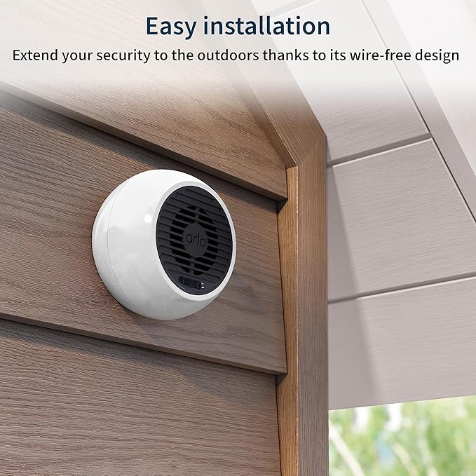 Arlo Wire-Free Outdoor Siren Weather Resistant, Built-in Siren, Strobe Light, Compatible with Arlo Home Security System SLB1001