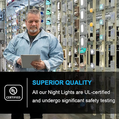GE LED Night Lights Plug Into Wall, Dusk to Dawn Sensor, Ambient Lighting, Dorm Room Essentials, Bathroom Decor, Smart Home, for Bedroom, Cool White, 55992, 4 Pack