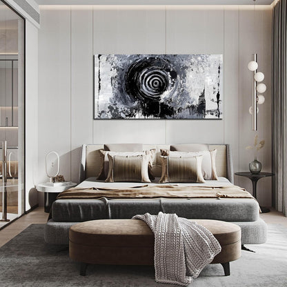 Abstract Large Wall Art for Living Room - Black and White Canvas Wall Art for Office - Modern Art Wall Decor for Bedroom Size 29" x 59"