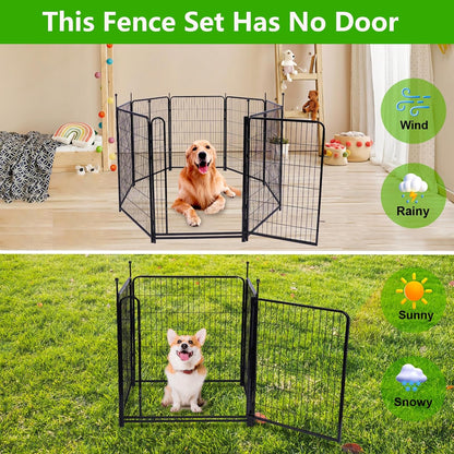 40in(H) Doorless Fence for Garden 14 Panels， 31.2 Ft(L) Barrier, Outdoor Garden Protection for Dogs Low Threshold,Indoor Fence Without Gate