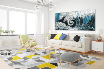 Yihui Arts Handmade Popular Sea Weaves Metal Wall Art Decor Nautical Artwork for Living Room Bedroom Bathroom Decor
