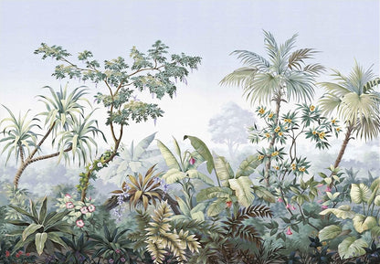 Tropical Banana Leaf Wallpaper Green Plant Wall Murals for Bedroom Living Room (not self-Adhesive)