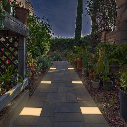 LUMENGY Paver Light 9×9 Inch (8.85 x 8.85 inches), 2700K Warm White Glare-Free Illumination for Driveways, Pathways, Pool Deck & Patios,12V AC/DC, Waterproof & Drive-Over Rated