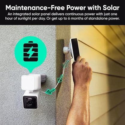 WYZE Solar Cam Pan (Flagship Model), Security Cameras Wireless Outdoor, 2K 360° Pan-Tilt Battery Powered 2.4GHz Wi-Fi Cameras for Home Security, AI Motion Detection, Color Night Vision, No Blind Spots