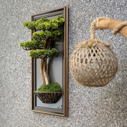 Omnia Artlife Concept Bonsai Art Life Tree Tableau - 5 - Handmade Tree Portrait, Wall Art, Wall Decor, Wallboard