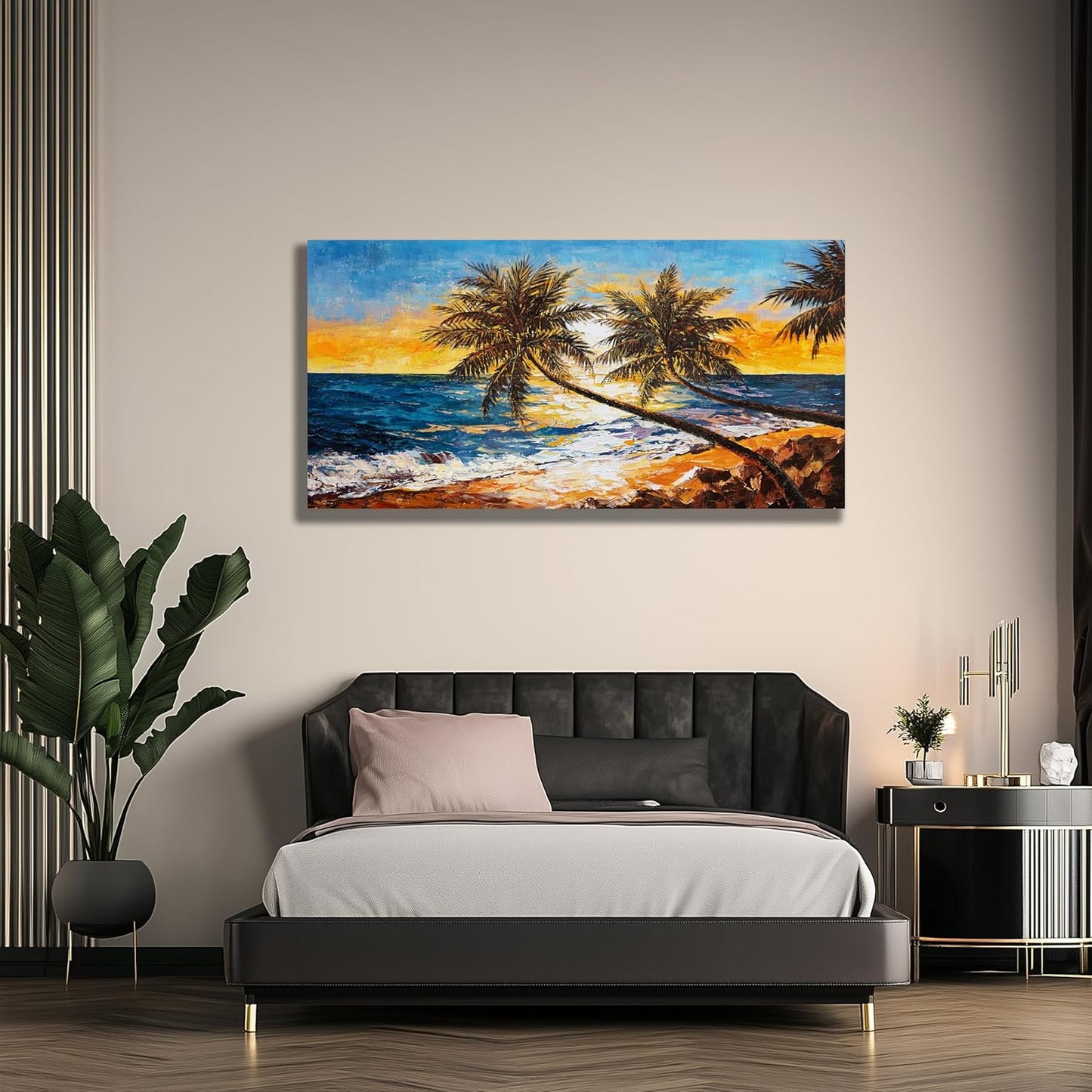 Belmrxne Beach Wall Decor Blue Wall Art Modern Wall Hanging Canvas Painting Modern Vogue Artwork for Living Room Bedroom Dining Room Office Home Decor 30x60 inch