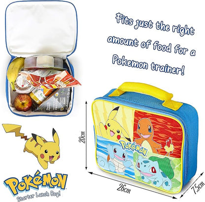 Pokemon Insulated Lunch Bag - Pikachu Lunch Case for School, Travel, Days Out (Yellow/Multi)