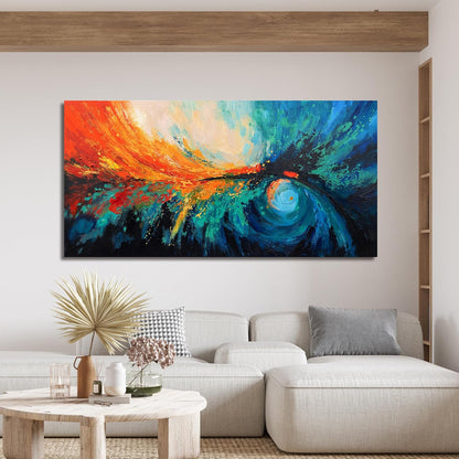 Canvas Wall Art Decor Large Wall Art Pictures For Living Room Blue Green Wall Art Decor Canvas Abstract Art Work Colorful Abstract Wall Art Decor Prints For Bedroom Office Kitchen Wall Decor 29" x 58"