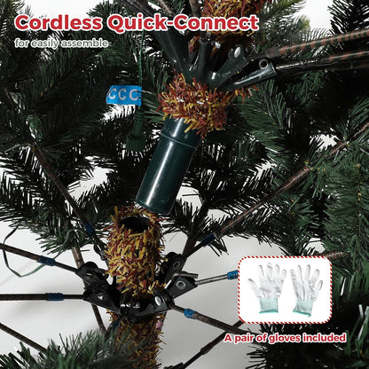 GarveeHome 4.5 FT Artificial Pre-lit Mini Christmas Tree, Green PVC Christmas Tree with 250 Warm White Lights for Home, Office, and Xmas Party Décor, Includes Stand
