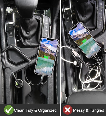 USB C to Lightning Cable 3FT 2Pack, Coiled iPhone Charger Fast Charging for Car [Apple MFi Certified] Short USBC iPhone Cord Compatible with iPhone14/13/12/11 Pro Max/XS MAX/8/Plus/iPad/CarPlay