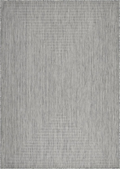 Adiva Rugs Outdoor Indoor Area Rug, Weather Resistant, Easy to Clean, Stain Resistant Floor Mat for Dining Room, Backyard, Deck, Patio (Silver Weiss, 2'6" x 7')