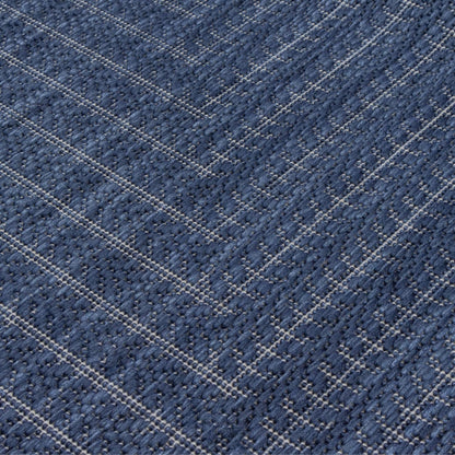 Adiva Rugs Outdoor Indoor Area Rug, Weather Resistant, Easy to Clean, Stain Resistant Floor Mat for Dining Room, Backyard, Deck, Patio (Navy Weiss, 2' x 3')