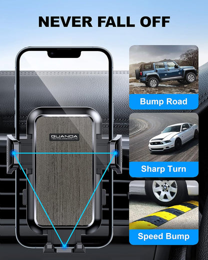 Car Phone Holder Mount for Air Vent, [Never Shake Hook Clip] 360° Adjustable Vent Clip, Compatible with Big Phones,Thick Cases, Phone Holders for Your Car–Fits iPhone, Samsung and Android