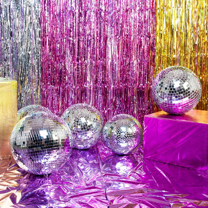 Self Adhesive Disco Ball Tiles, 3200 Pieces Rose Red Mirror Mosaic Tiles, 5 x 5 mm Glass, Modern Contemporary Style, Multi-Surface, Roll, 2 Rolls (Rose Red)