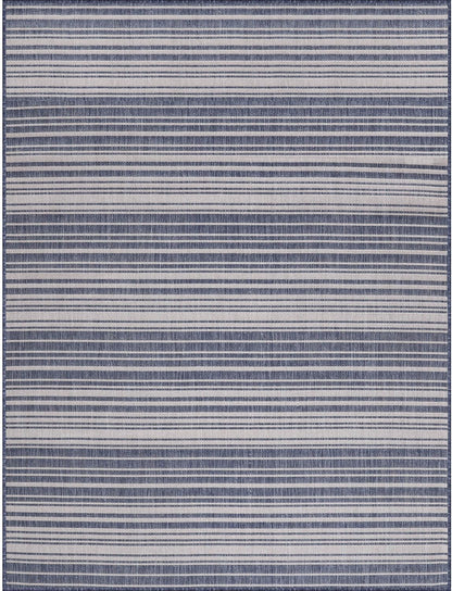 Stripe Outdoor Rug 9x12 Washable Outside Carpet for Indoor Patio Porch Waterproof Easy Cleaning Non Shedding Area Rugs Blue 9 x 12