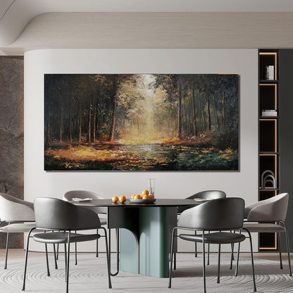 Canvas Wall Art Decor Large Wall Art Pictures for Living Room Landscape Natural Wall Art Decor Artwork for Walls Mystical Path Yellow Forest Wall Art Prints Art Work for Home Office Wall Decor 24"x48"