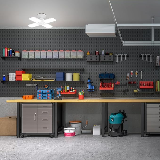Feit Electric LED Garage Light, Multiple Adjustable Panels, E26 Base, Ideal for Garage, Workshop, Shed, 25,000-Hour Lifetime