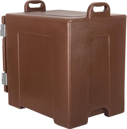 Carlisle FoodService Products Cateraide Insulated Front Loading Food Pan Carrier with Handles for Catering, Events, and Restaurants, Plastic, 5 Pans, Brown