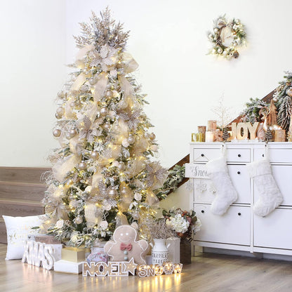 Sea Team Shatterproof Clear Plastic Christmas Ball Ornaments Decorative Xmas Balls Baubles Set with Stuffed Delicate Decorations (80mm/3.15 inch 20-Pack, Champagne)