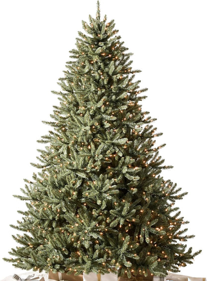 Balsam Hill 9.5ft Pre-Lit Classic Blue Spruce - Artificial Christmas Tree with 5,248+ Tips, 1600 Hand-Strung Clear LED Lights, Easy Plug System & Premium Stand for Indoor Holiday Decorating