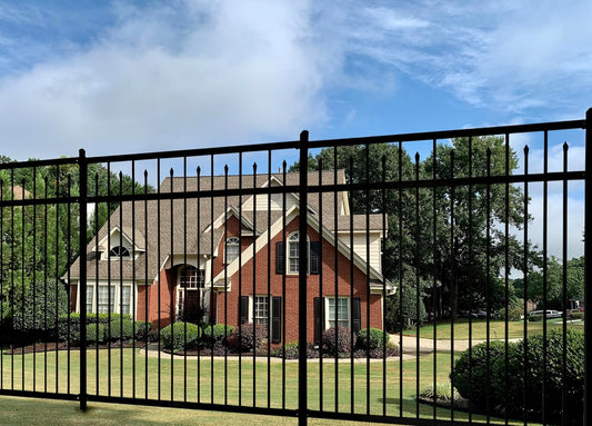 Galvanized Steel Fence Panel, 6ft H x 6.5ft W, Decorative DIY Installation for Outdoor Garden, Wrought Iron Style, Black