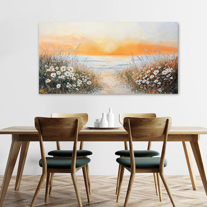 Canvas Wall Art Decor Wall Pictures for Living Room Artwork for Walls Large Coastal Beach Wall Art Prints Canvas Art Wall Decor Vintage Landscape Wall Art Decorations Bedroom Home Wall Art Decor 24" X 48"