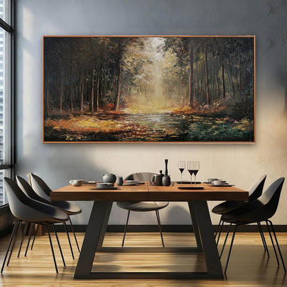 Large Canvas Wall Art Decor Wall Art Pictures for Living Room Art Work for Wall Decor Landscape Natural Wall Art Decoration Framed Yellow Forest Wall Art Prints Bedroom Office Aesthetic Decor 29"x58"