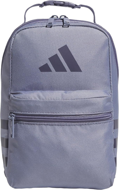 adidas Santiago Lunch Bag Cooler for Women and Men, Insulated Food Container Box with Mesh Pocket, Silver Violet Purple/Preloved Violet/3.0, One Size