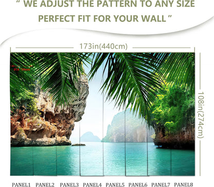 Mountain Lake Natural Wallpaper Canyon View Wall Mural for Bedroom Living Room(Not Peel and Stick)