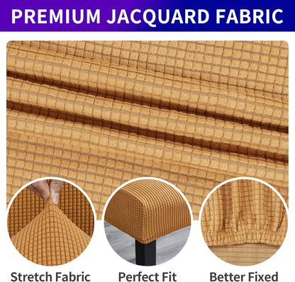 Howhic Stretch Chair Covers for Dining Room Set of 6, Removable Washable Dining Room Chair Covers, Dining Chair Slipcovers Seat Protector, Great Home Decor and Banquet Upholstery (Gold, 6 Pack)
