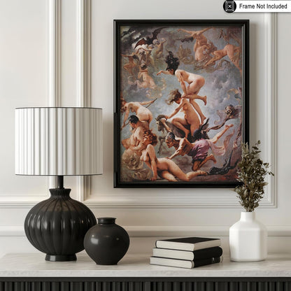 Poster Master Vintage Witches Going to their Sabbath Poster - Retro Naked Witches Print - Halloween Art - Pagan Art - Gift for Men & Women - Gothic Decor for Bedroom or Dorm - 11x14 UNFRAMED Wall Art