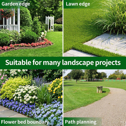 2 in x 25 Ft Garden Landscape Edging, No Dig Garden Edging Border Kit with 46 Pcs Spikes for Flower Bed Lawn Yard Grass Black