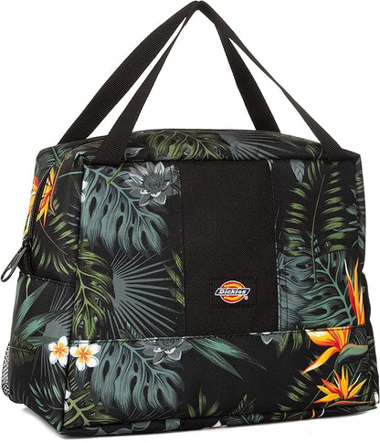 Dickies Insulated Lunch Bag Holder for Work, Thermal Reusable Office Lunch Box for Men, Women (Tropical Flowers)