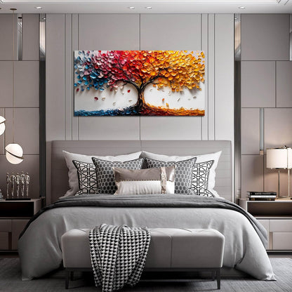 Tree Pictures Wall Art Living Room - Colorful Canvas Wall Art Bedroom Aesthetic - Modern Wall Decoration for Office Size 24" x 48"