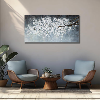 Belmrxne Flower Wall Decor White and Black Wall Art Home Decor Aesthetic Unique Canvas Painting for Living Room Bedroom Dining Room Office Home Decor 24x48 inch