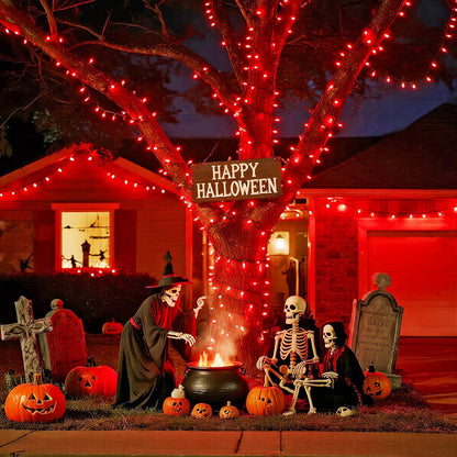 JMEXSUSS 200 LED Halloween Lights Indoor Outdoor, 66ft Connectable LED Red Christmas Lights Plug in, 8 Modes Red String Light for Halloween Tree Indoor Bedroom Garden Yard Porch House Decorations