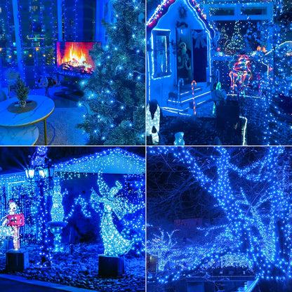 Hopolon Blue Christmas Lights, 13Feet 50Count UL Certified String Light, Pack of 2 Sets Incandescent Mini Lights for Indoor Outdoor Christmas Tree Garland Halloween Party Festival Decor,Blue