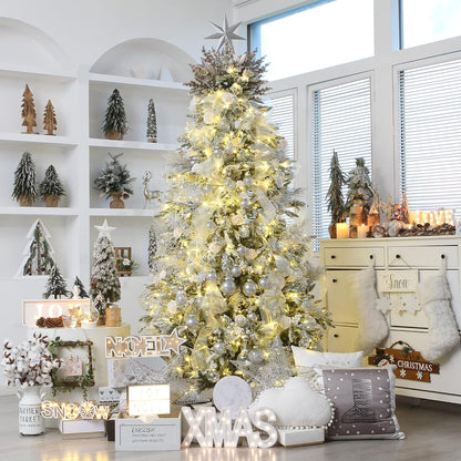 Sea Team 70mm/2.76" Shatterproof Clear Plastic Christmas Ball Ornaments Decorative Xmas Balls Baubles Set with Stuffed Delicate Decorations (24 Counts, Silver)