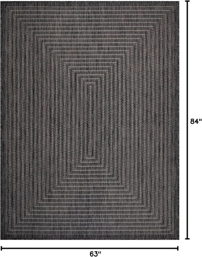 Adiva Rugs Outdoor Indoor Area Rug, Weather Resistant, Easy to Clean, Stain Resistant Floor Mat for Dining Room, Backyard, Deck, Patio (Pebble Weiss, 5' x 7')