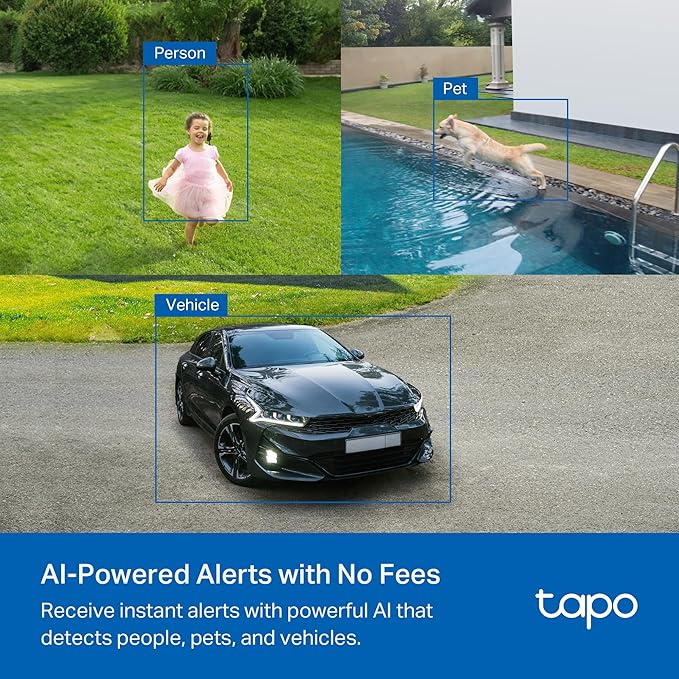 Tapo MagCam 2K+ Outdoor Wireless Security Camera - Battery Power with Solar Charging, Magnetic Mount, Person/Vehicle Detection, Subscription-Free Local Storage or Optional Cloud, Works with Alexa