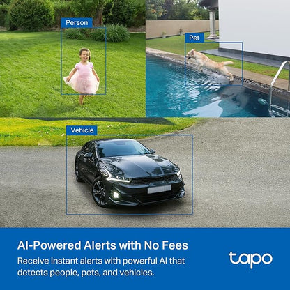 Tapo MagCam 2K+ Outdoor Wireless Security Camera - Battery Power with Solar Charging, Magnetic Mount, Person/Vehicle Detection, Subscription-Free Local Storage or Optional Cloud, Works with Alexa