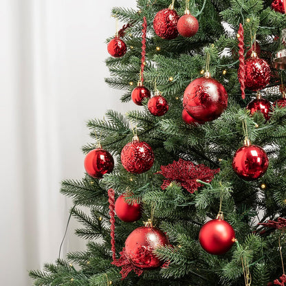 41PCS Christmas Ball Ornaments for Christmas Tree Decorations, Xmas Tree Red Shatterproof Ball Ornaments with Hanging Loop for Holiday and Party Decoration