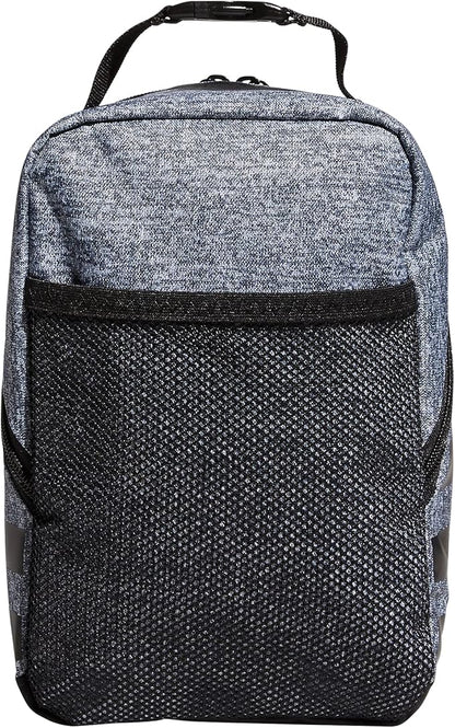 adidas Santiago Lunch Bag Cooler for Women and Men, Insulated Food Container Box with Mesh Pocket, Jersey Onix Grey/Black/2.0, One Size