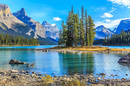 Mountain with Lake Photo Wallpaper Landscape Wall Mural for TV Background Wall Bedroom Living Room Sofa Wall (not self-Adhesive)